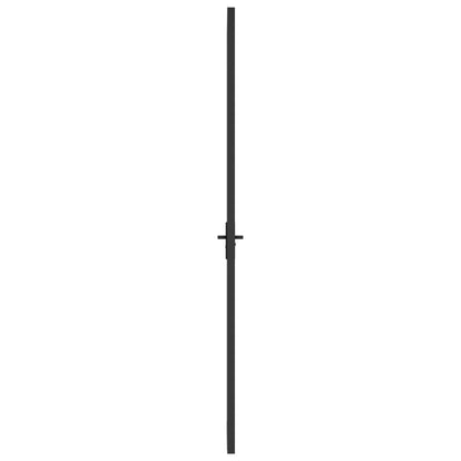 Porta Interna 93x201,5 cm Nero Opaco Vetro e Alluminio