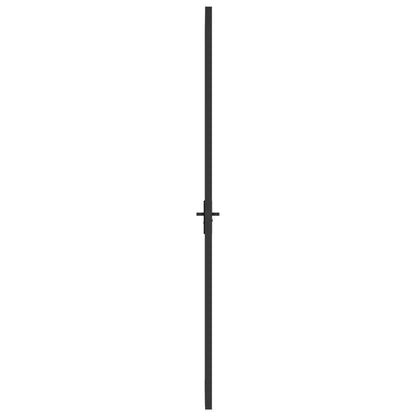 Porta Interna 93x201,5 cm Nero Opaco Vetro e Alluminio