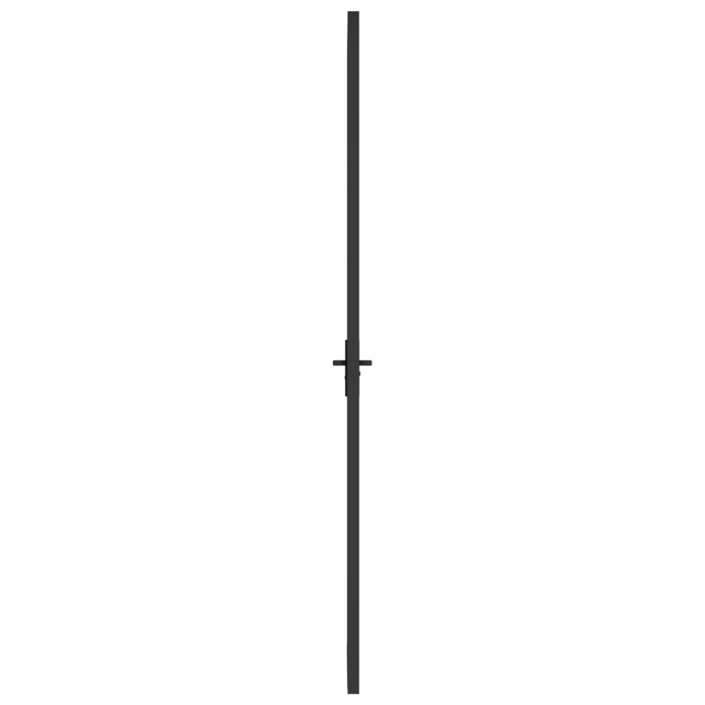 Porta Interna 76x201,5 cm Nero Opaco Vetro ESG e Alluminio