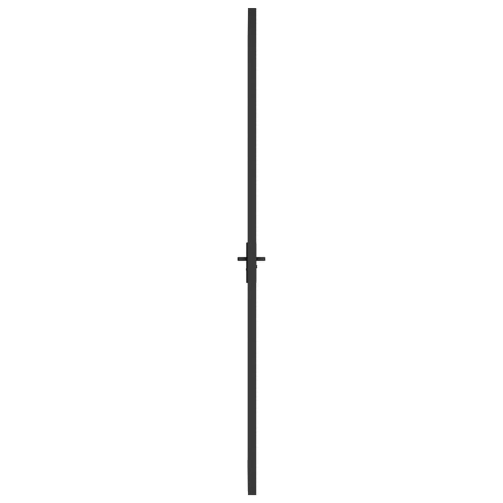 Porta Interna 83x201,5 cm Nera in Vetro ESG e Alluminio