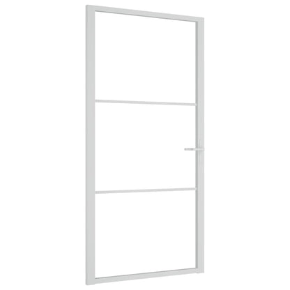 Porta Interna 102,5x201,5 cm Bianca in Vetro ESG e Alluminio