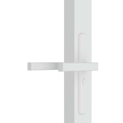 Porta Interna 83x201,5 cm Bianca in Vetro ESG e Alluminio