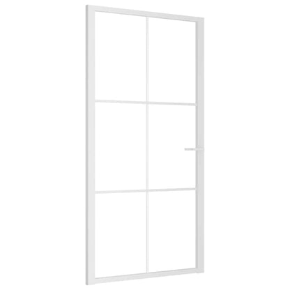 Porta Interna 102,5x201,5 cm Bianca in Vetro ESG e Alluminio