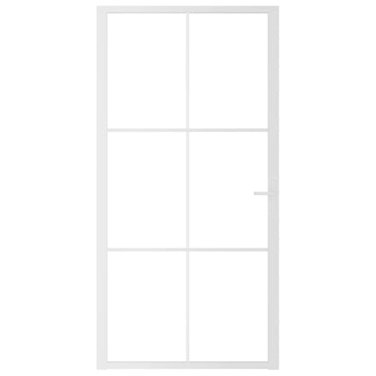 Porta Interna 102,5x201,5 cm Bianca in Vetro ESG e Alluminio
