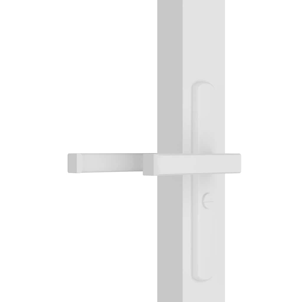 Porta Interna 102,5x201,5 cm Bianca in Vetro ESG e Alluminio