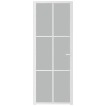 Porta Interna 76x201,5 cm Bianco Opaco Vetro e Alluminio