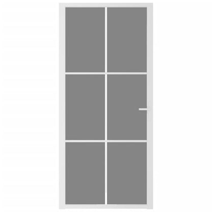 Porta Interna 93x201,5 cm Bianca in Vetro ESG e Alluminio