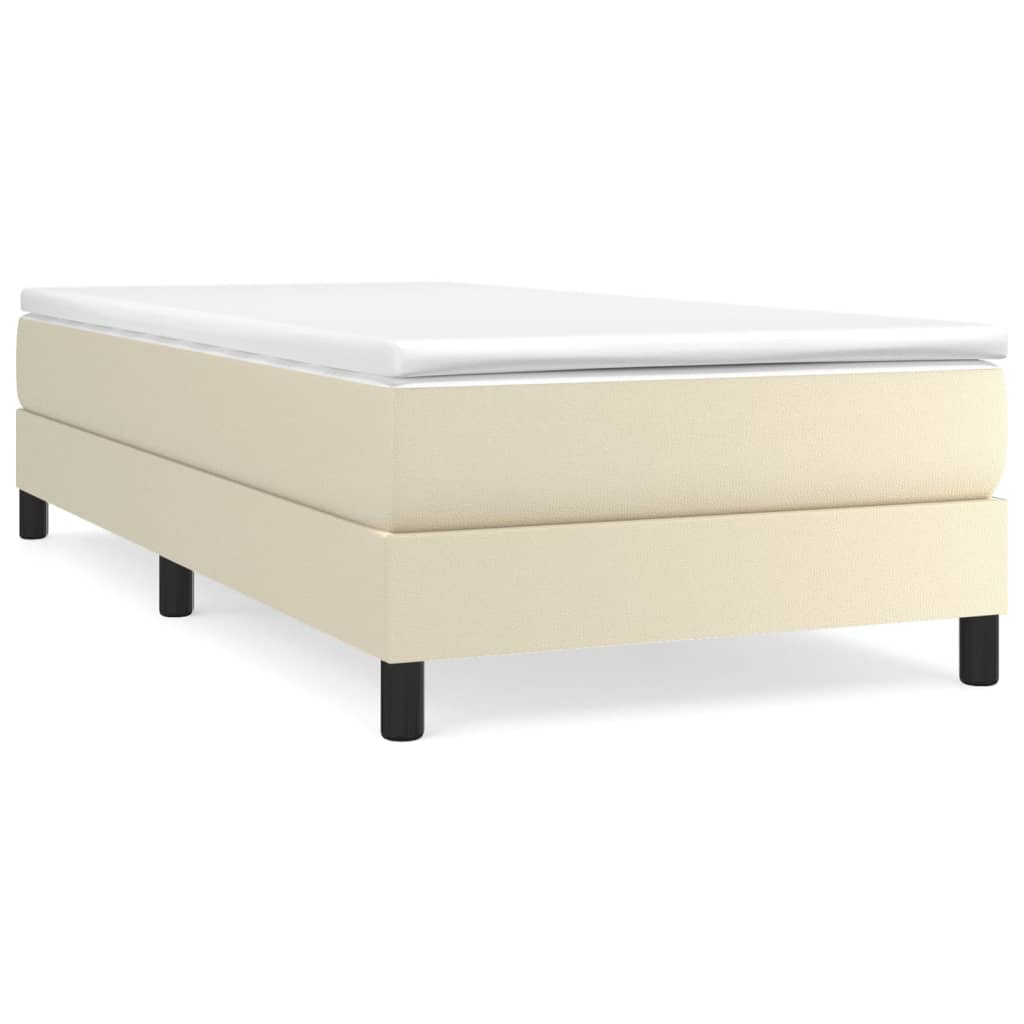 Giroletto a Molle con Materasso Crema 90x190 cm in Similpelle