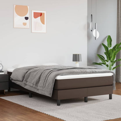 Giroletto a Molle con Materasso Marrone 120x200cm in Similpelle