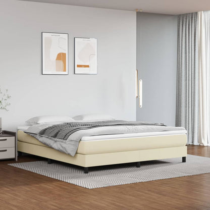 Giroletto a Molle con Materasso Crema 180x200 cm in Similpelle