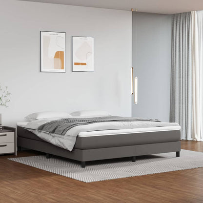 Giroletto a Molle con Materasso Grgio 180x200 cm in Similpelle