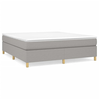 Giroletto a Molle con Materasso Grigio Chiaro160x200 cm Tessuto