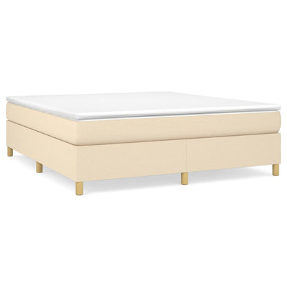 Giroletto a Molle con Materasso Crema 180x200 cm in Tessuto