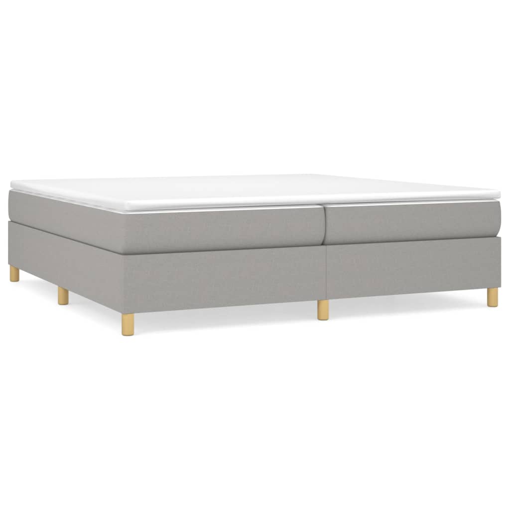 Giroletto a Molle con Materasso Grigio Chiaro 200x200cm Tessuto
