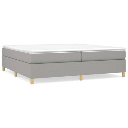 Giroletto a Molle con Materasso Grigio Chiaro 200x200cm Tessuto