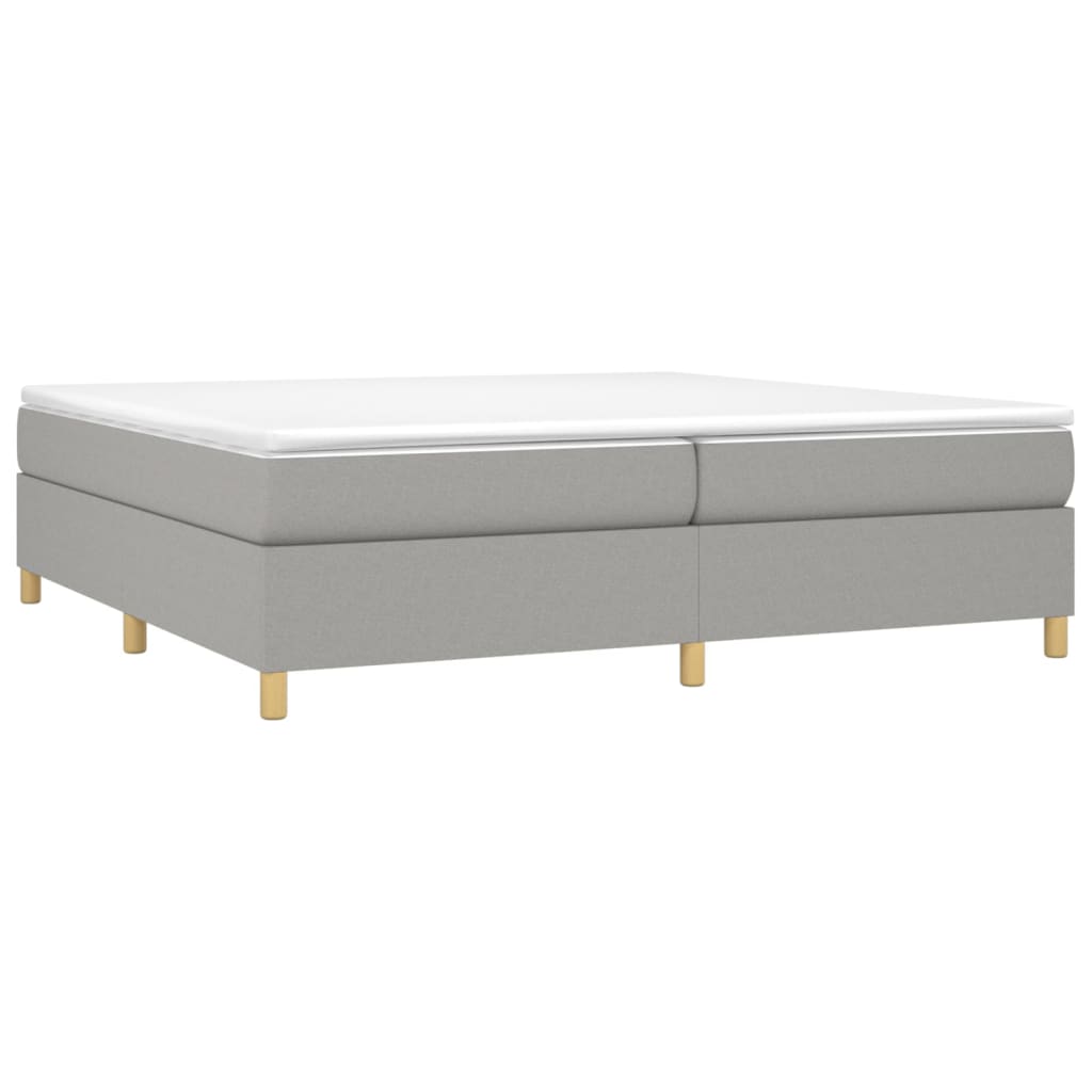 Giroletto a Molle con Materasso Grigio Chiaro 200x200cm Tessuto