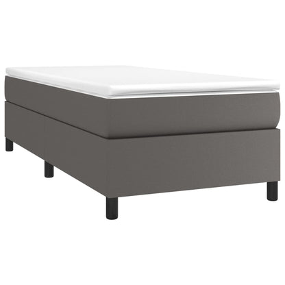 Giroletto a Molle con Materasso Grigio 100x200 cm in Similpelle