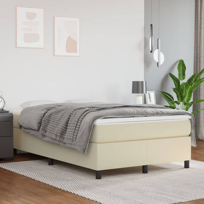 Giroletto a Molle con Materasso Crema 120x200 cm in Similpelle