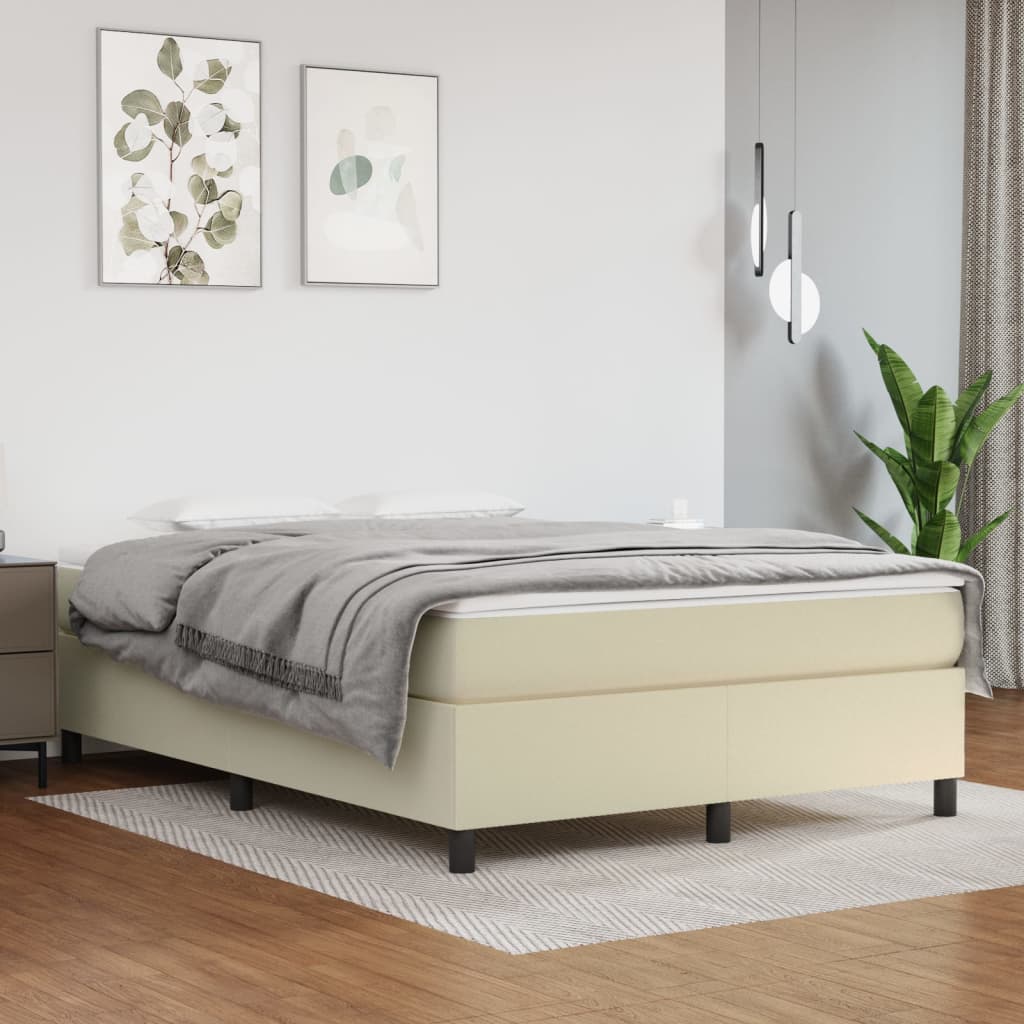 Giroletto a Molle con Materasso Crema 140x190 cm in Similpelle