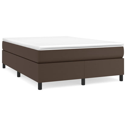 Giroletto a Molle con Materasso Marrone 140x190cm in Similpelle