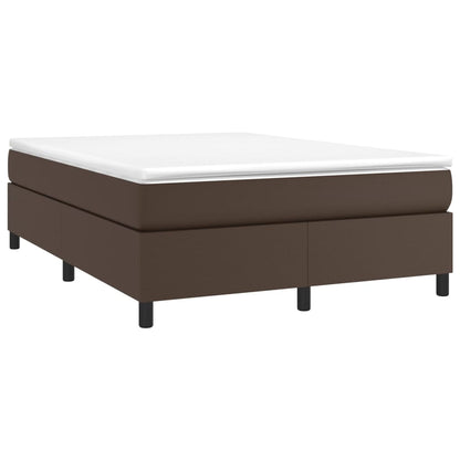 Giroletto a Molle con Materasso Marrone 140x190cm in Similpelle