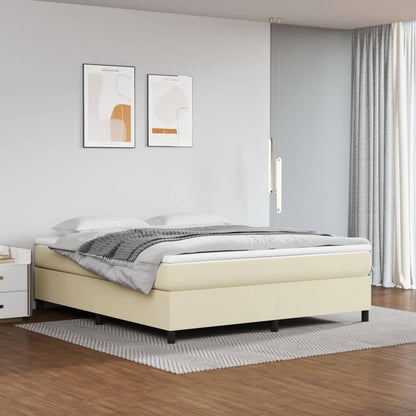 Giroletto a Molle con Materasso Crema 180x200 cm in Similpelle
