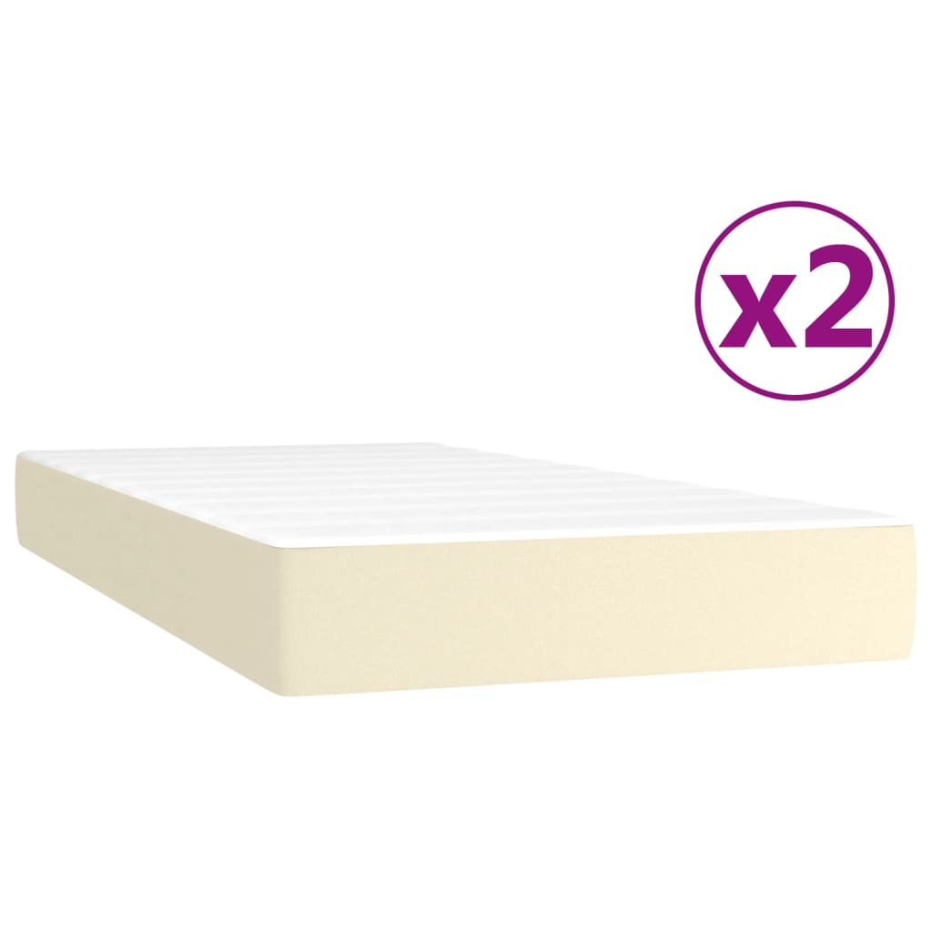 Giroletto a Molle con Materasso Crema 200x200 cm in Similpelle