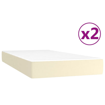 Giroletto a Molle con Materasso Crema 200x200 cm in Similpelle