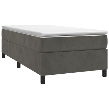 Giroletto a Molle con Materasso Grigio Scuro 80x200 cm Velluto