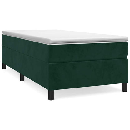 Giroletto a Molle con Materasso Verde Scuro 80x200 cm Velluto