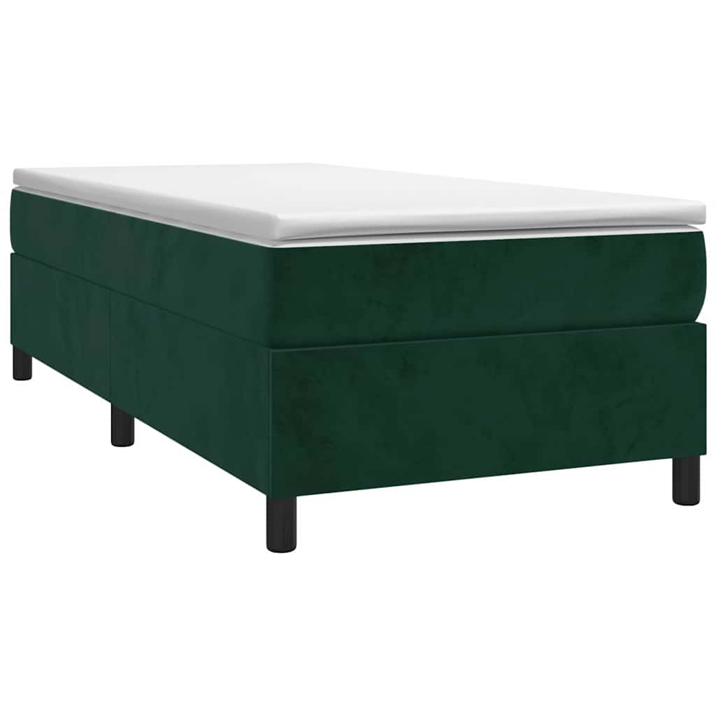 Giroletto a Molle con Materasso Verde Scuro 80x200 cm Velluto