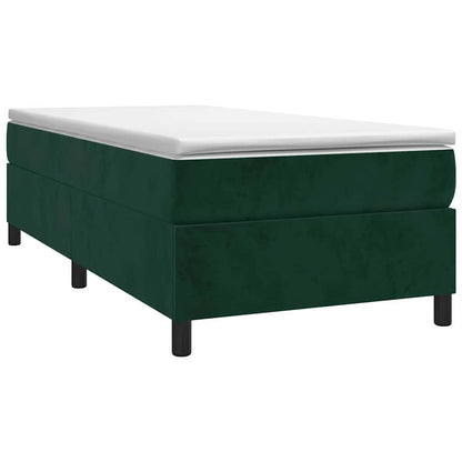 Giroletto a Molle con Materasso Verde Scuro 80x200 cm Velluto