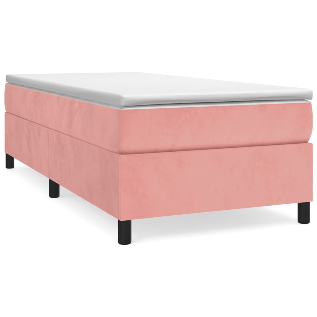 Giroletto a Molle con Materasso Rosa 80x200 cm in Velluto