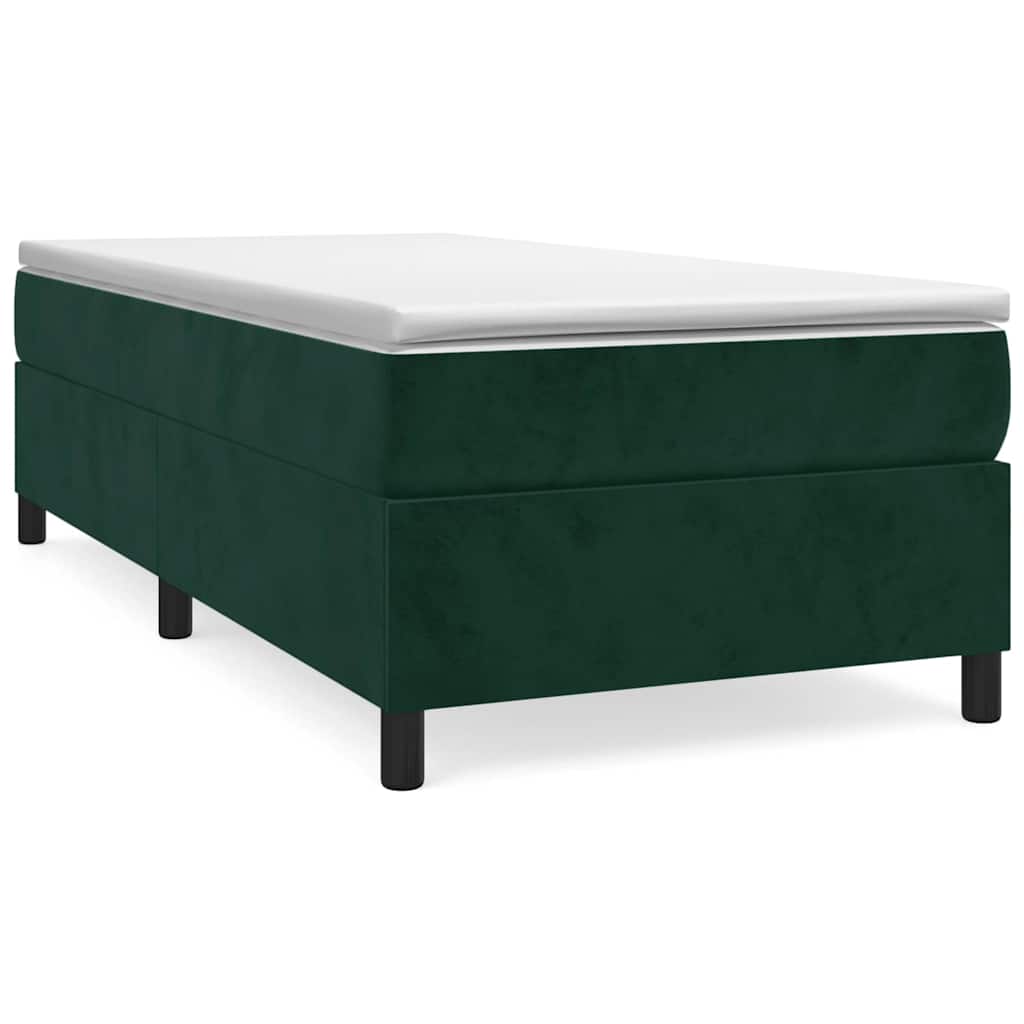 Giroletto a Molle con Materasso Verde Scuro 100x200 cm Velluto