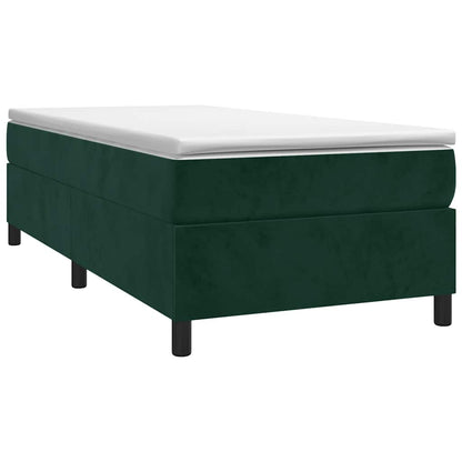 Giroletto a Molle con Materasso Verde Scuro 100x200 cm Velluto