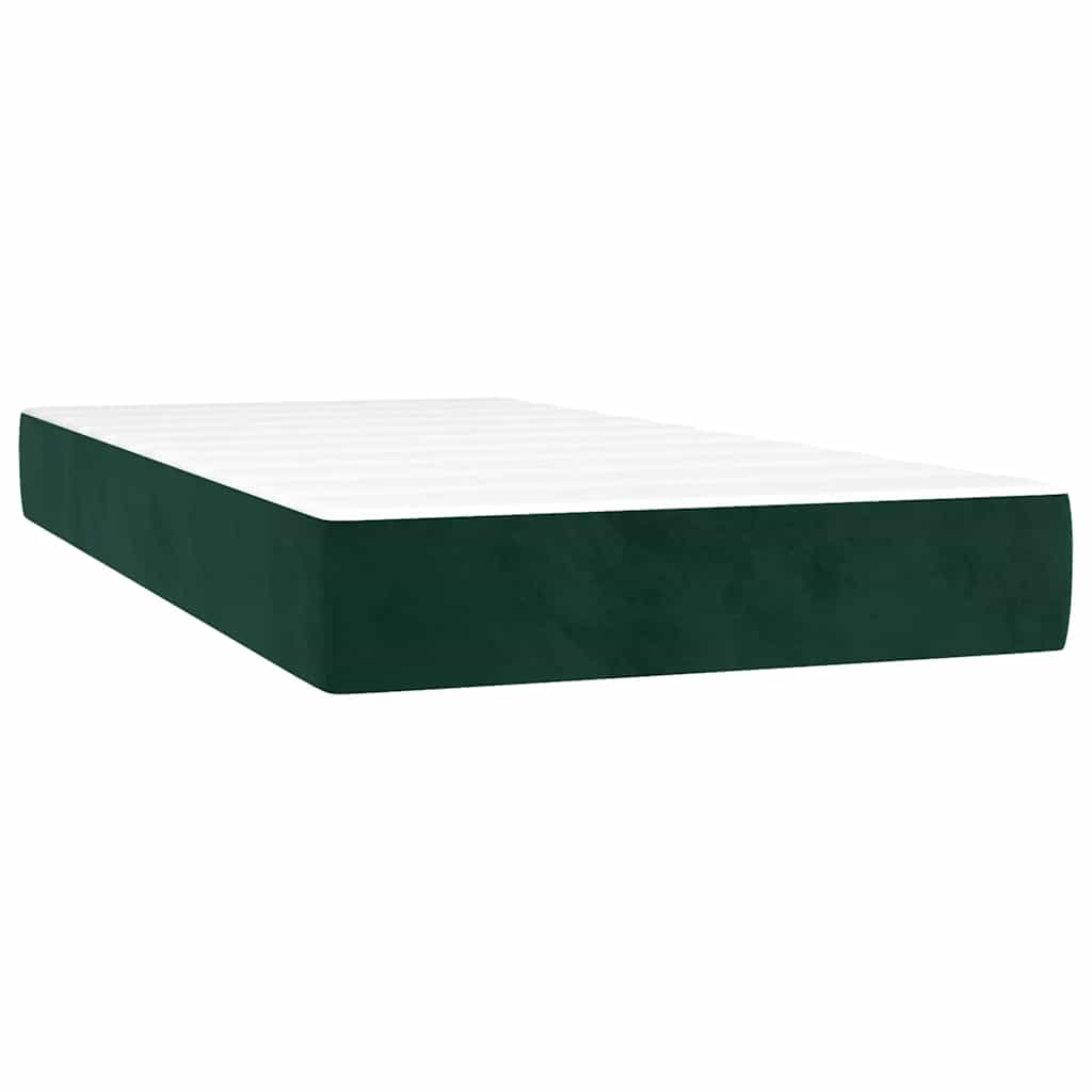 Giroletto a Molle con Materasso Verde Scuro 100x200 cm Velluto