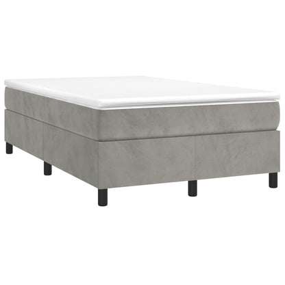 Giroletto a Molle con Materasso Grigio Chiaro 120x200cm Velluto
