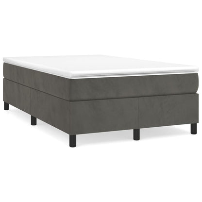 Giroletto a Molle con Materasso Grigio Scuro 120x200 cm Velluto