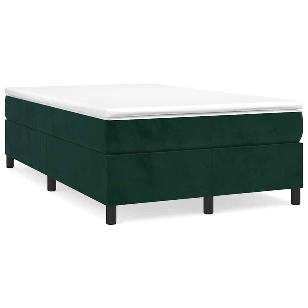 Giroletto a Molle con Materasso Verde Scuro 120x200 cm Velluto