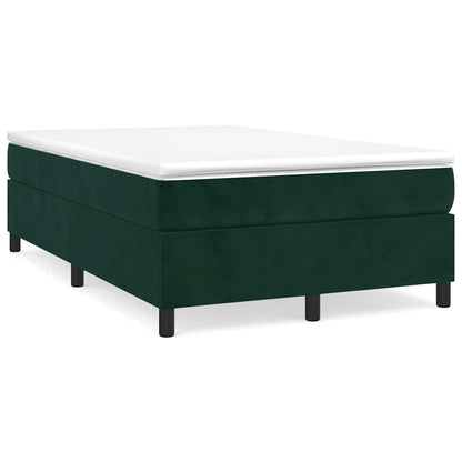 Giroletto a Molle con Materasso Verde Scuro 120x200 cm Velluto