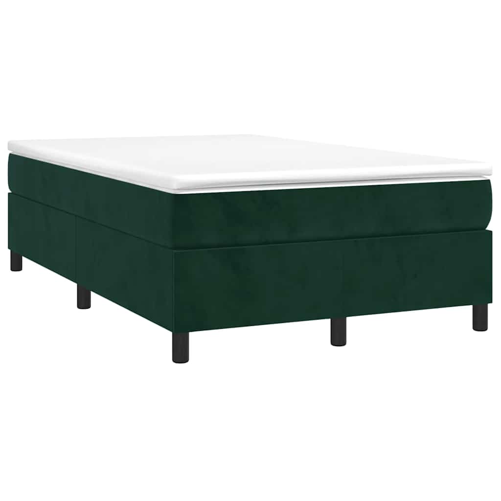 Giroletto a Molle con Materasso Verde Scuro 120x200 cm Velluto