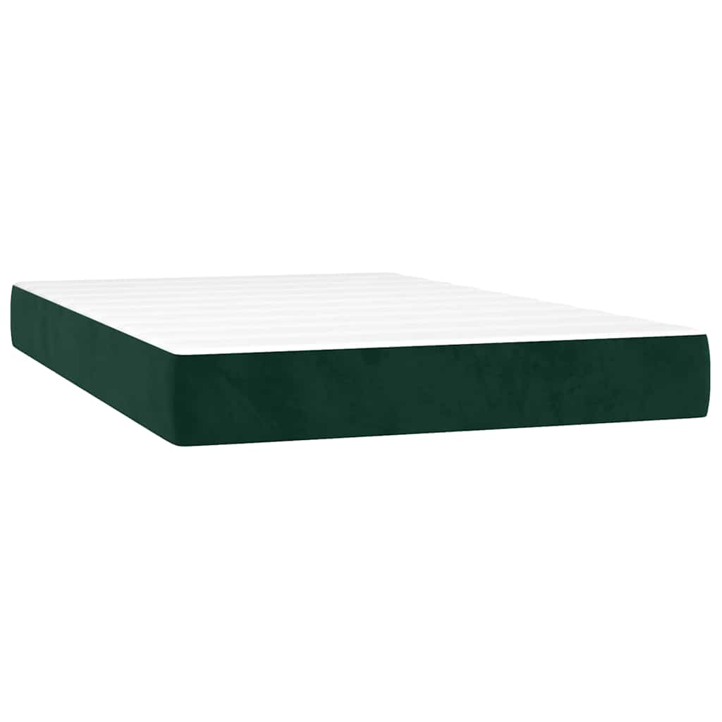 Giroletto a Molle con Materasso Verde Scuro 120x200 cm Velluto