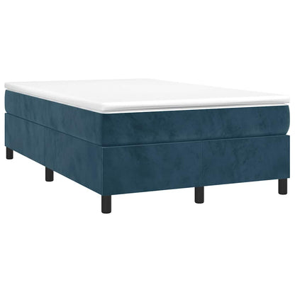 Giroletto a Molle con Materasso Blu Scuro 120x200 cm in Velluto