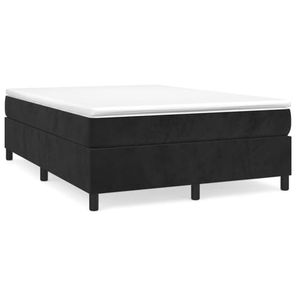 Giroletto a Molle con Materasso Nero 140x190 cm in Velluto
