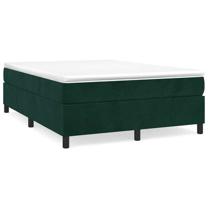 Giroletto a Molle con Materasso Verde Scuro 140x190 cm Velluto