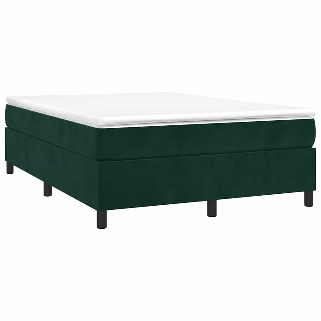 Giroletto a Molle con Materasso Verde Scuro 140x190 cm Velluto