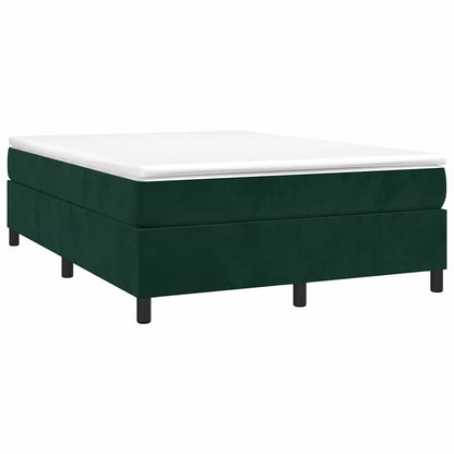 Giroletto a Molle con Materasso Verde Scuro 140x190 cm Velluto