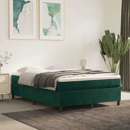 Giroletto a Molle con Materasso Verde Scuro 140x190 cm Velluto