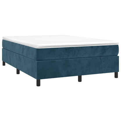 Giroletto a Molle con Materasso Blu Scuro 140x190 cm in Velluto