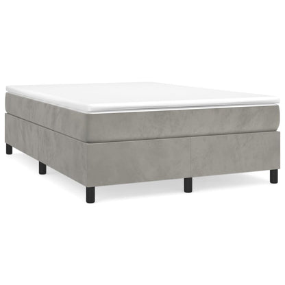 Giroletto a Molle con Materasso Grigio Chiaro 140x200cm Velluto